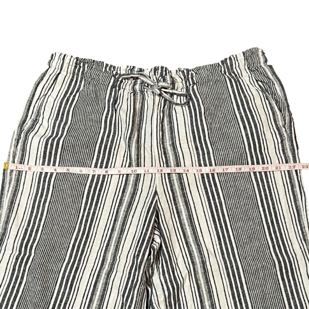 Time and Tru Women's High Rise Wide Leg Crop Linen Pants Women’s Sz L 12-14 - Picture 10 of 13